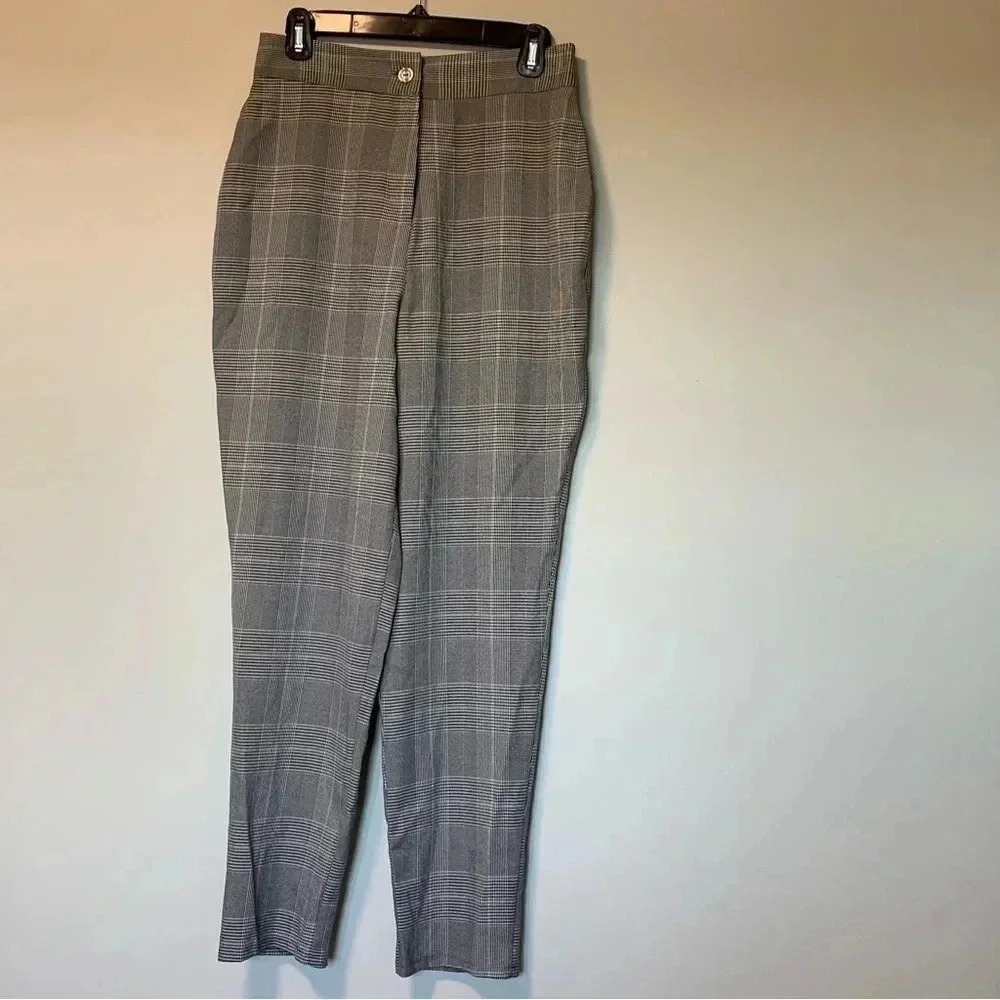 NWT Nasty Gal prince of wales check plaid grey high  rise tapered pants